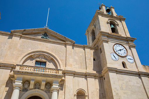 The historic St. Johns Co-Cathedral in Valletta, Malta.  It was built by the Order of St. John between 1572 and 1577.