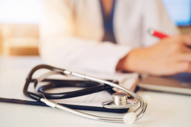 istock Stethoscope and doctor working at table. Medical Concept 1178821742
