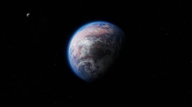 istock Habitable Red Alien Earth Like Exoplanet with Moon in Space 1178821802