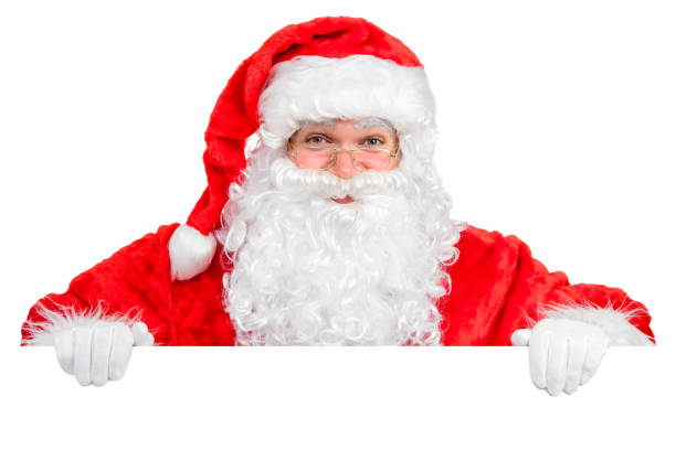 istock Blank sign - Santa greeting (on white) 1178822038