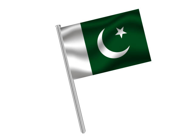 istock Pakistan National flag, shadow waving effect with flagpole on white background. For your business. original color and proportion. vector illustration, from countries set. 1178825620