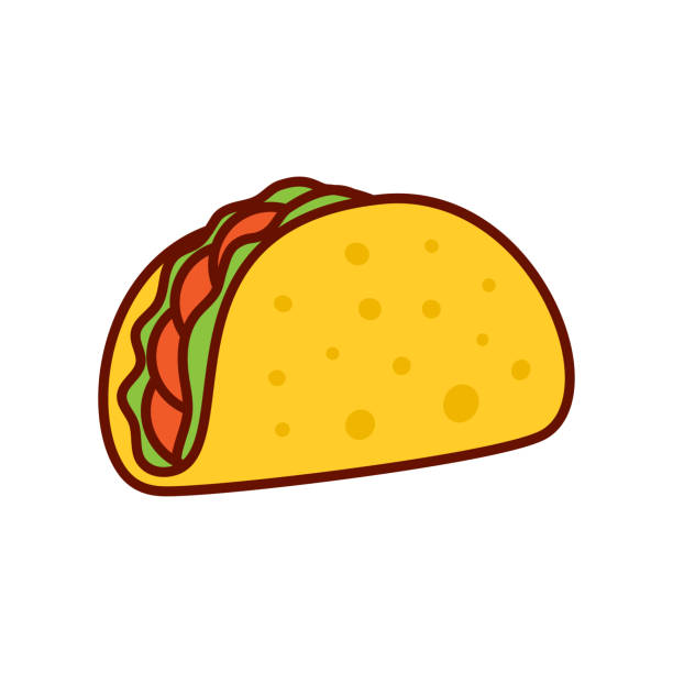 ilustraciones, imágenes clip art, dibujos animados e iconos de stock de comida mexicana de taco - tacos