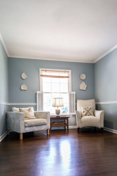 istock Light blue sitting room with chairs 1178826958