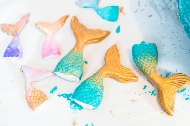 istock Mermaid tails made out of modeling clay 1178827387