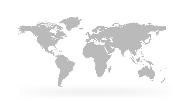illustrations, cliparts, dessins animés et icônes de carte du monde d'isolement sur le fond blanc - vecteur de stock. - world map