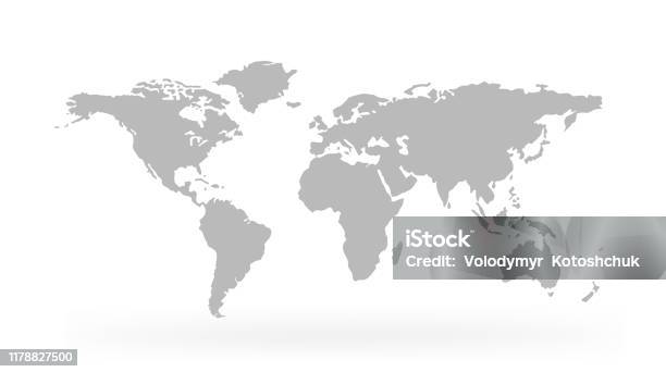Carte Du Monde Disolement Sur Le Fond Blanc Vecteur De Stock Vecteurs libres de droits et plus d'images vectorielles de Planisphère