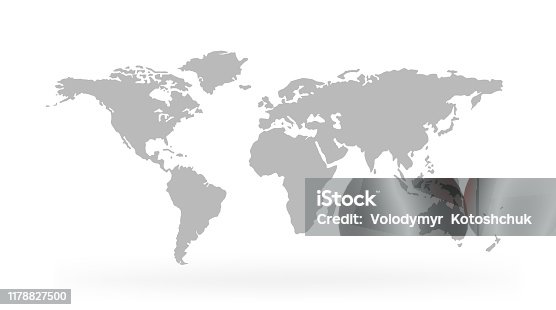 istock World Map Isolated on white background - stock vector. 1178827500
