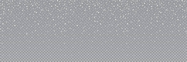 ilustrações de stock, clip art, desenhos animados e ícones de seamless falling snow or snowflakes. isolated on transparent background - stock vector. - neve ilustrações