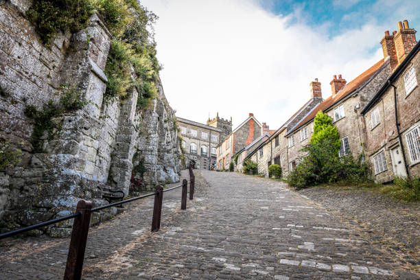 The Cobbles In Shaftesbury, United Kingdom The Cobbles In Shaftesbury, United Kingdom shaftesbury england stock pictures, royalty-free photos & images