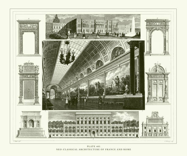 170+ Neoclassical Door Stock Illustrations, Royalty-Free Vector