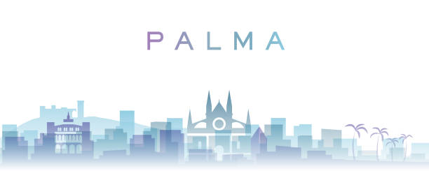 illustrations, cliparts, dessins animés et icônes de palma transparent layers gradient landmarks skyline palma transparent layers gradient landmarks skyline palma transparent layers gradient landmarks skyline palma transparent - palma majorque