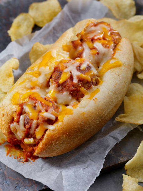 istock Baked Meatball Sub Sandwich with Kettle Chips 1178831262