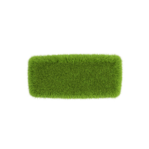 Grass Minus sign Symbol isolated on white background - 3D illustration.