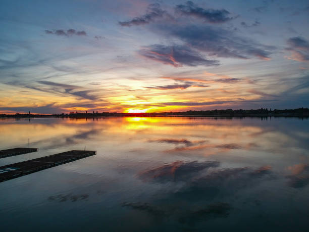istock Nice landscape with sunset on lake 1178834352