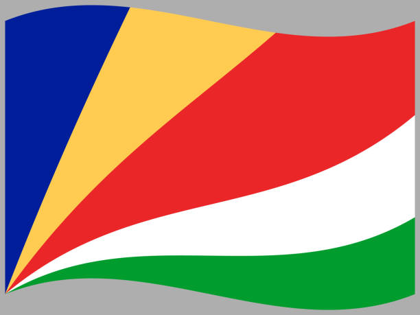 istock Seychelles National flag waving effect on gray background . For your business. original color and proportion. vector illustration, from all continents countries set. 1178838916