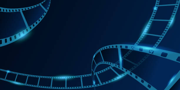 istock Old cinema background. Vector illustration with film strip. 3D isometric style. Design element template cinema festival banner or backdrop, brochure, poster, tickets, leaflet with movie projector 1178841951