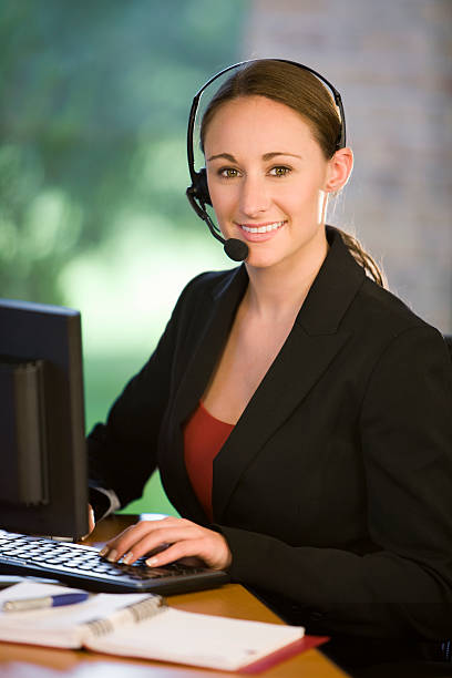 istock Businesswoman Wearing Headset 117885079