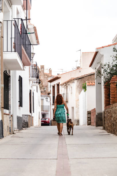 istock young woman walking with boxer dog 1178851411