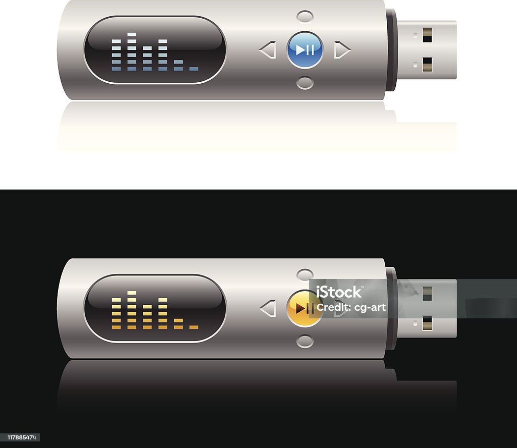 USB-плеер - Векторная графика USB-кабель роялти-фри