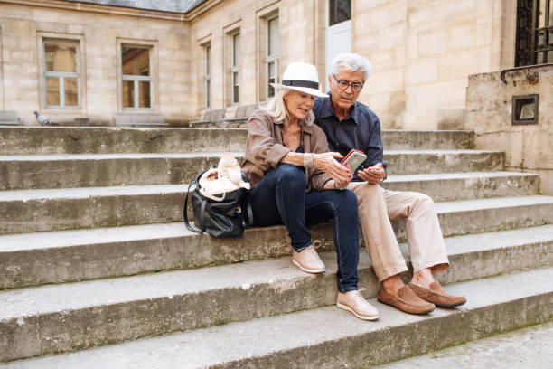 istock Seniors in love walking in Paris 1178859347