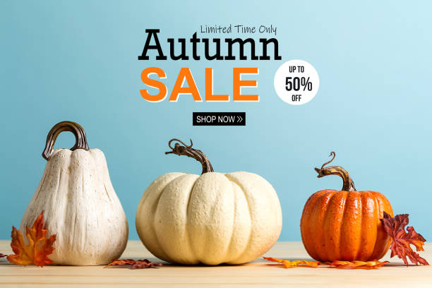 istock Autumn sale theme message with pumpkins 1178860190