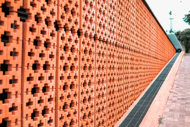istock orange geometric wall fence. oriental ornament background 1178860572