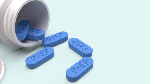 la prep es una píldora de prevención del vih para la representación 3d del concepto médico. - aids fotografías e imágenes de stock
