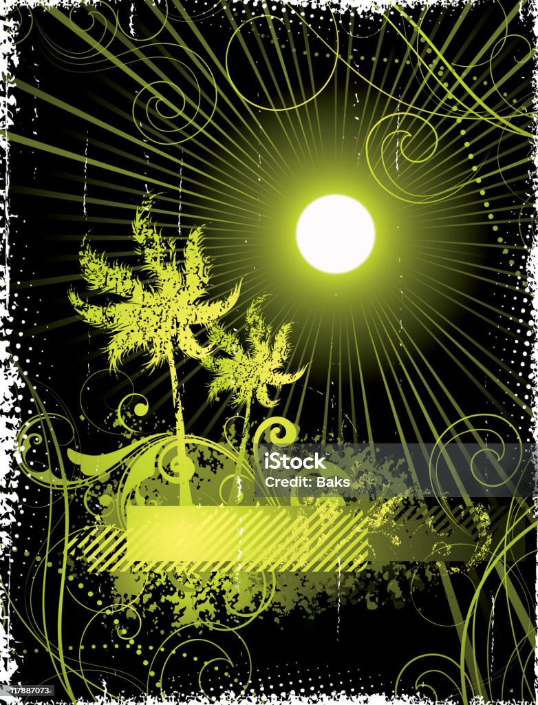 Пальма в солнечные лучи - Векторная графика Без людей роялти-фри