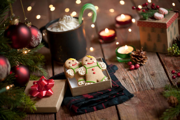 istock Christmas gingerbread man cookies and hot chocolate 1178877631