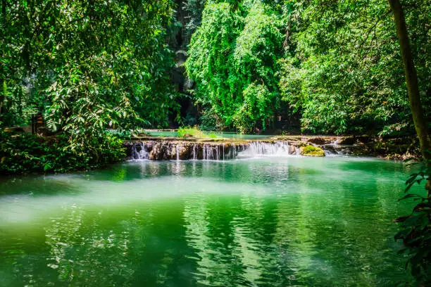 Landscape Waterfall Than Bok Khorani. (Thanbok Khoranee National Park)lake, nature trail, forest, mangrove forest, travel nature, travel Thailand, Nature Study. Attractions.
