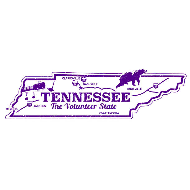 Tennessee vintage travel stamp