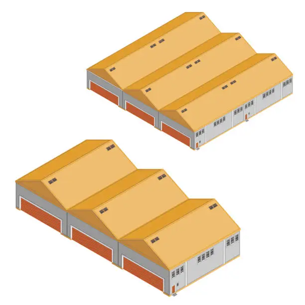Vector illustration of Factory Buildings