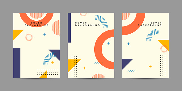 Covers with trendy minimal design. Cool geometric backgrounds for your design. Applicable for Banners, Placards, Posters, Flyers etc. Eps10 vector template.