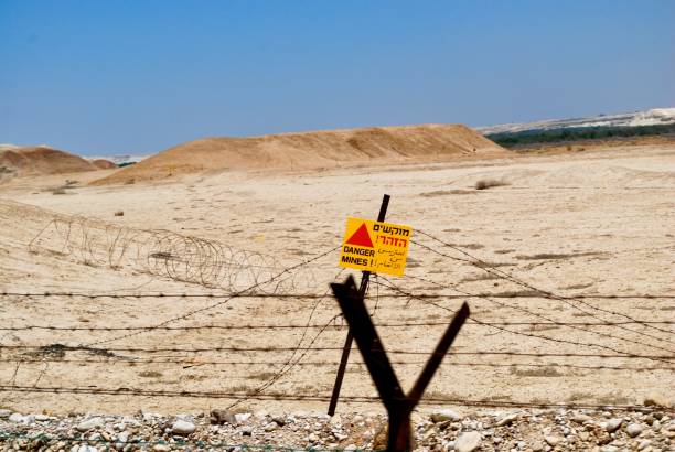 istock Landmine warning near Qasr al-Yahud 1178886385