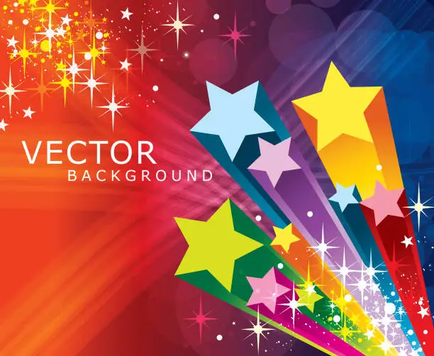 Vector illustration of Colourful exploding Star