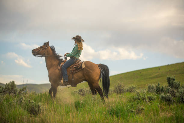 istock Cowgirl Horseback Riding 1178887974