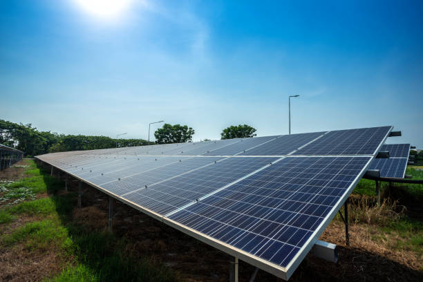 istock Solar panel on blue sky background, Alternative energy concept,Clean energy,Green energy. 1178889093