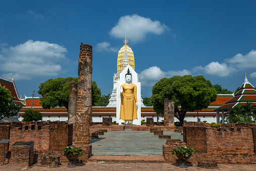Buddha statue at Wat Phra Si Rattana Mahathat also colloquially referred to as Wat Yai is a Buddhist temple (wat) It is a major tourist attraction Phitsanulok,Thailand.