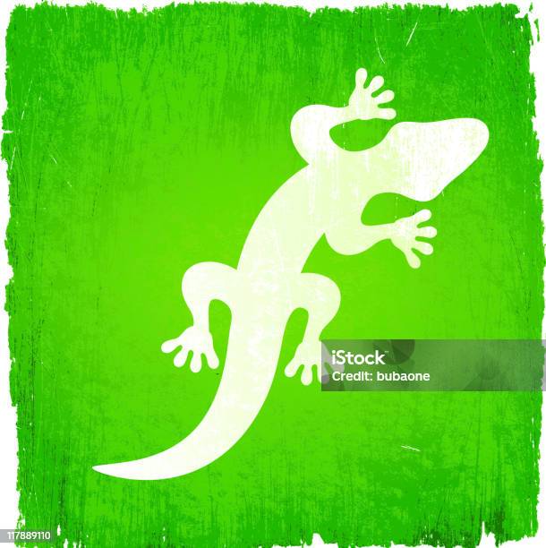 White Lizard On Green Background With Small Green Lizards Stock Illustration - Download Image Now