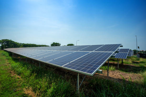 istock Solar panel on blue sky background, Alternative energy concept,Clean energy,Green energy. 1178892791