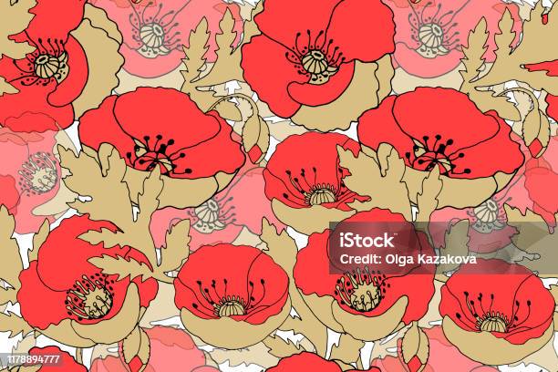 Poppy Pattern Vector Poppy Pattern Stock Illustration - Download Image Now - Computer ...