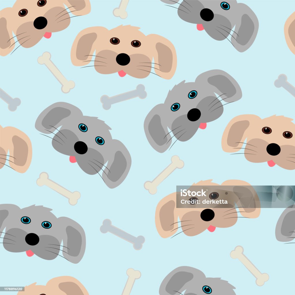 Mô Hình Liền Mạch Của Khuôn Mặt Và Xương Chó Dễ Thương Trên Nền ...