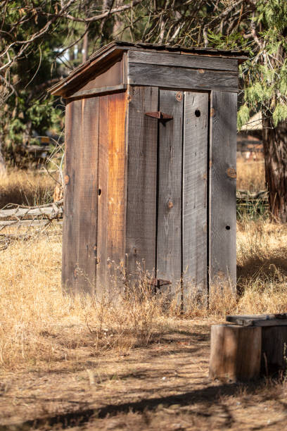 istock Old wood outhouse with a tin roof 1178896763