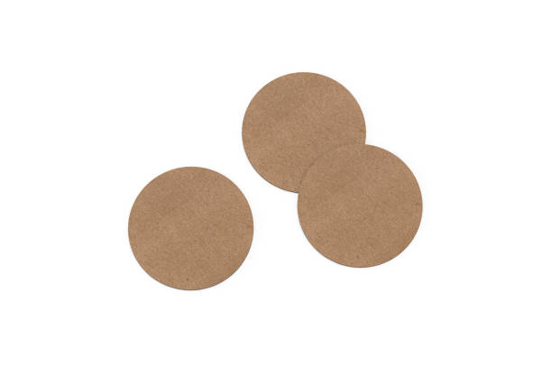 istock Round cardboard coaster mock up template on isolated white background, 3d illustration 1178902447