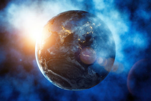 istock Sunrise over Planet Earth at night from space with galaxy star 1178907805