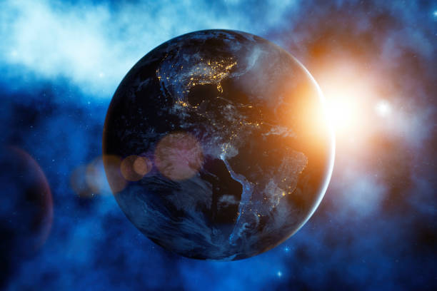 istock Sunrise over Planet Earth at night from space with galaxy star 1178907811