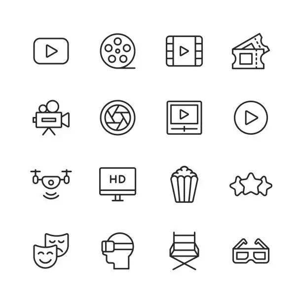 Vector illustration of --- Line Icons. Editable Stroke. Pixel Perfect. For Mobile and Web. Contains such icons as ---.