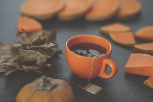 istock Cup of tea with pumpkin slices 1178914703