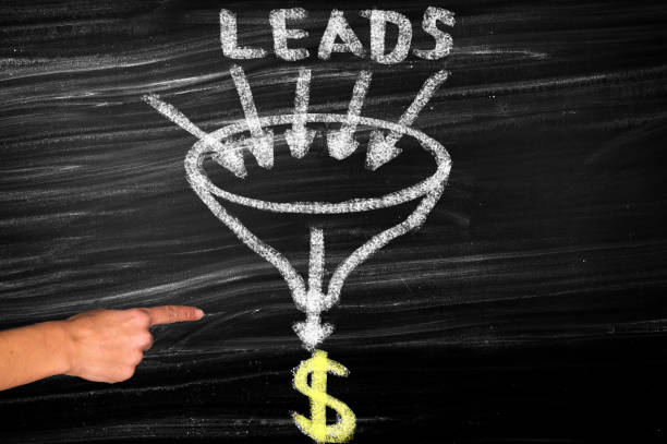 Lead Generation Business Sales Funnel stock photo