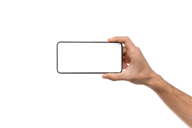 istock Man's hand holding modern smartphone with blank screen for mockup 1178918311